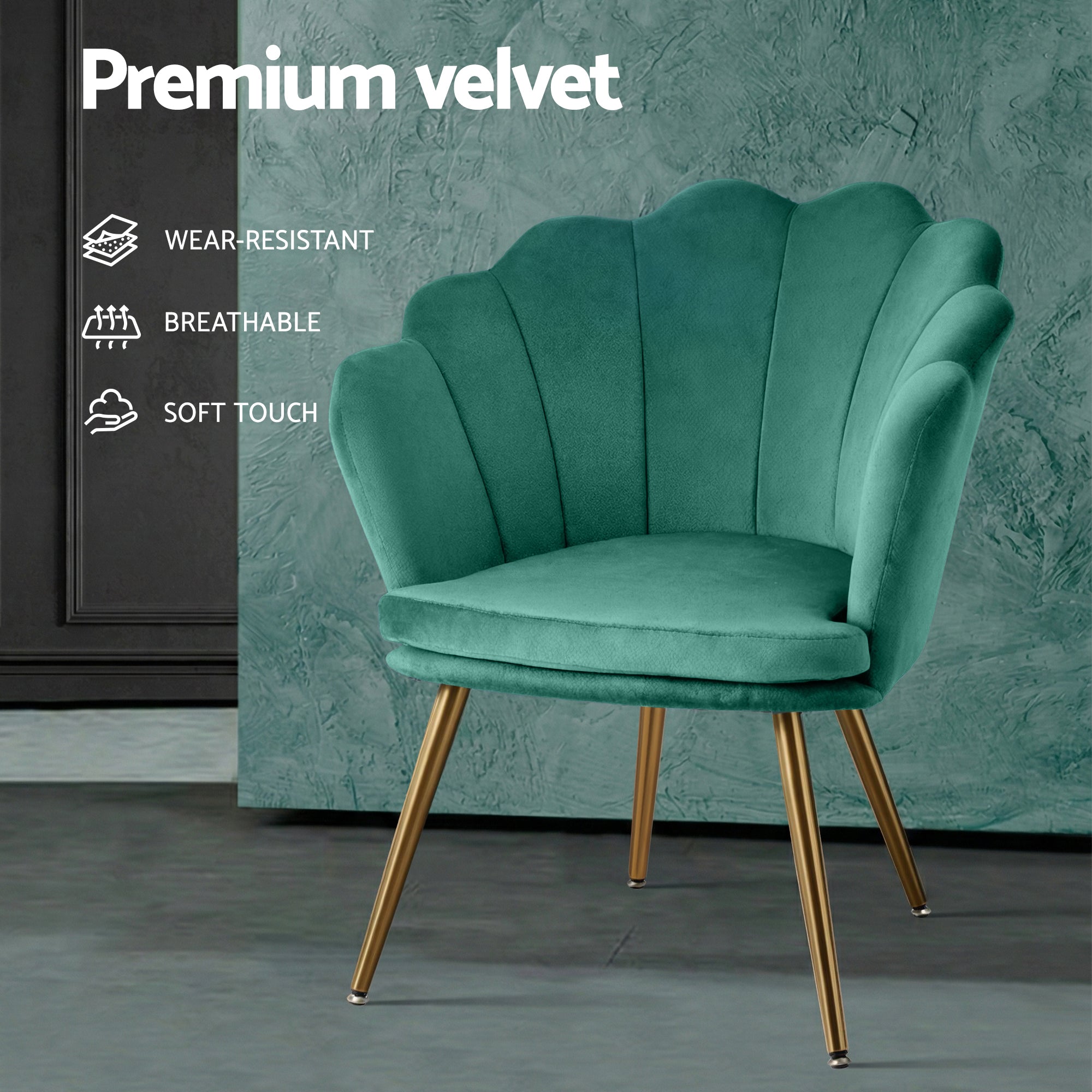 Artiss Armchair Velvet Green Callista
