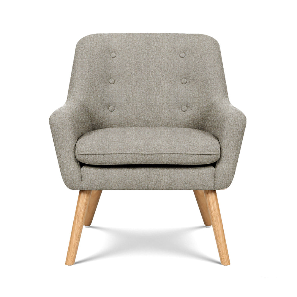 Artiss 2X Armchair Lounge Chair Accent Tub Chair Beige ANNE