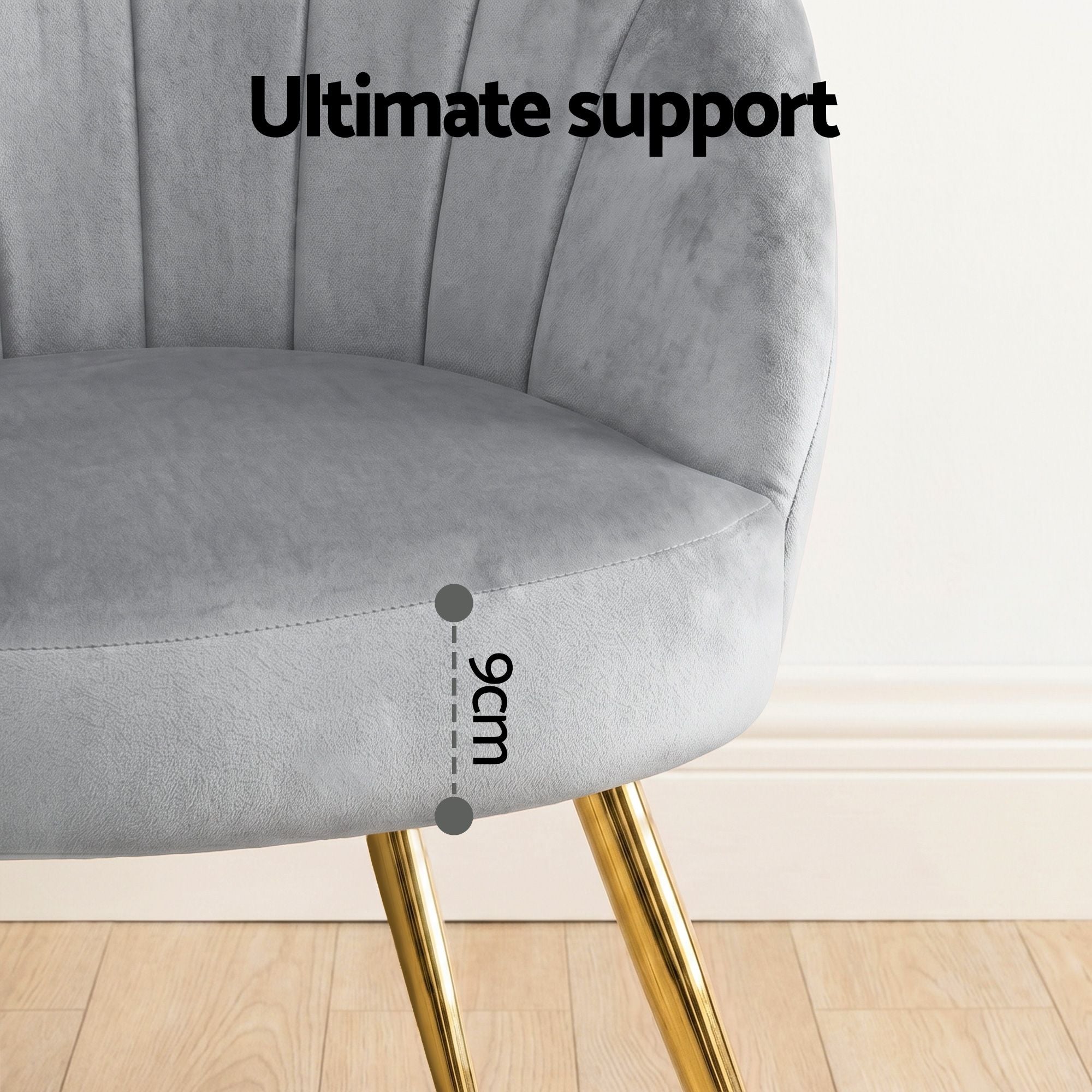 Artiss Armchair Velvet Grey Eloise