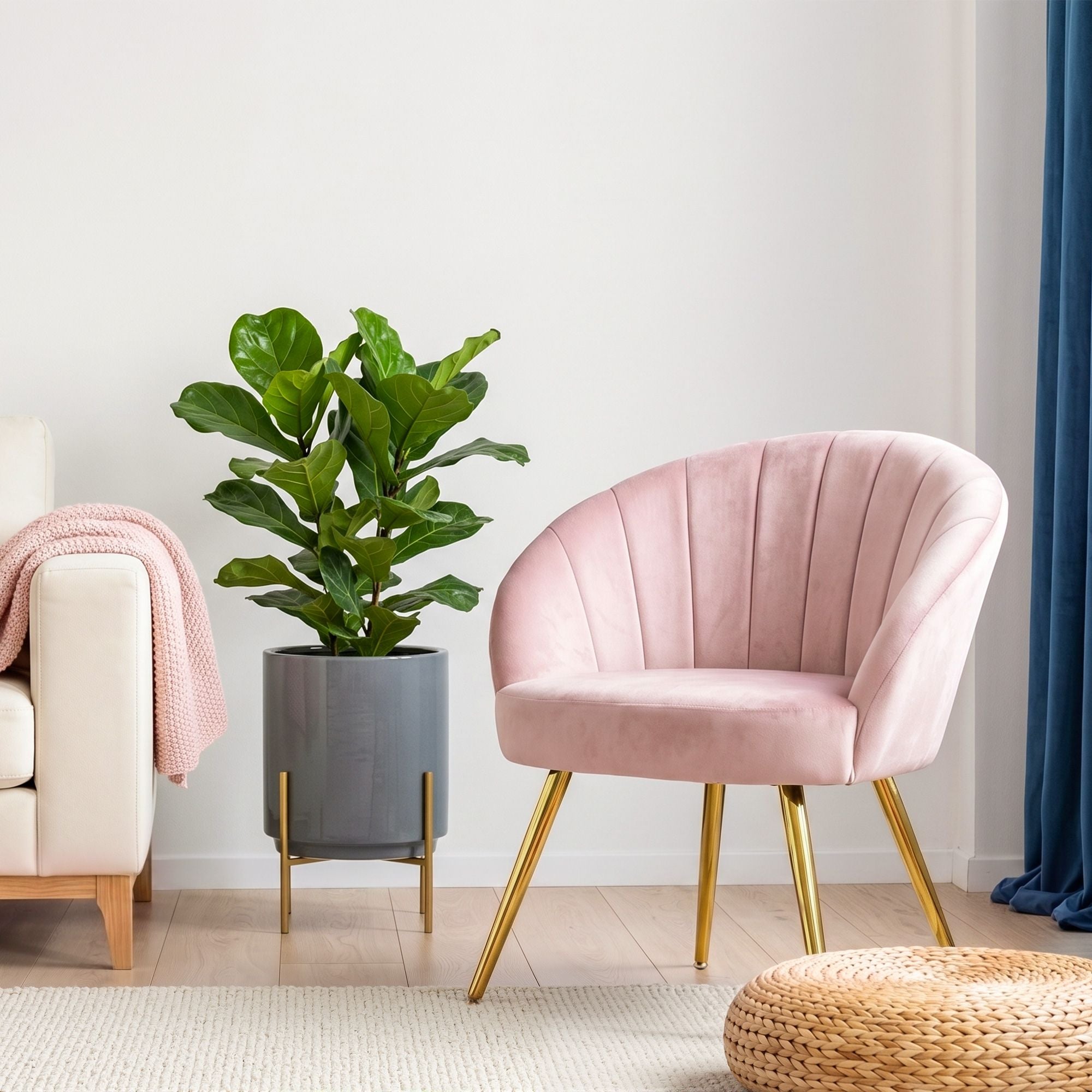 Artiss Armchair Velvet Pink Eloise