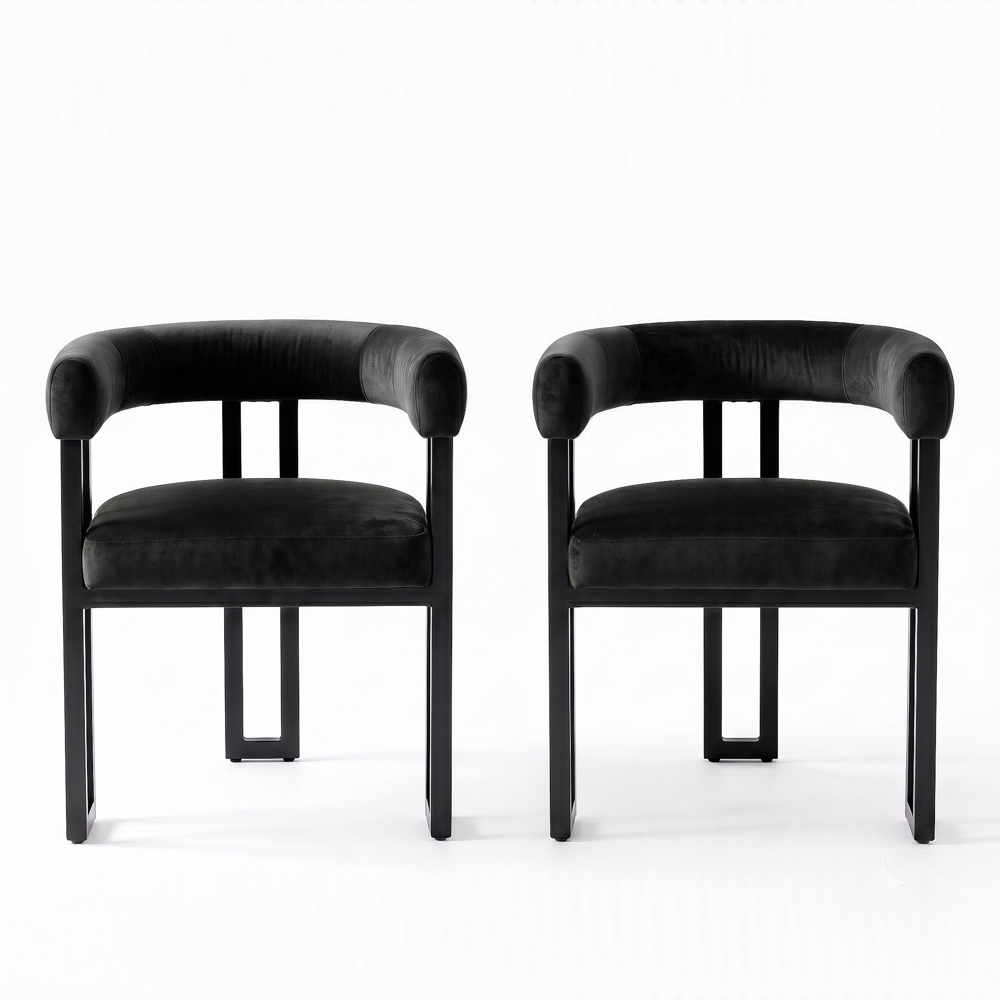 Artiss Dining Chairs Set of 2 Velvet Upholstered Barrel Chairs with Curved
