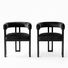 Artiss Dining Chairs Set of 2 Velvet Upholstered Barrel Chairs with Curved