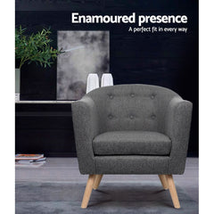 Artiss Armchair Tub Chair Grey Adora