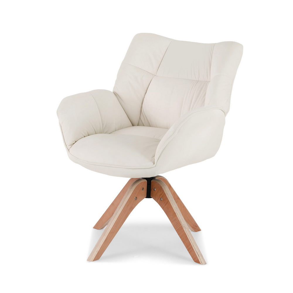 Artiss Swivel Chair Armchair Nursing Velvet White