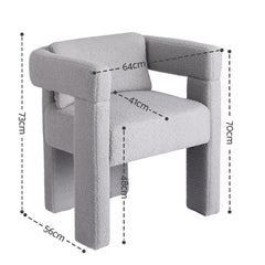 Artiss Armchair Accent Chair Lounge Sofa Couch Boucle Fabric Grey