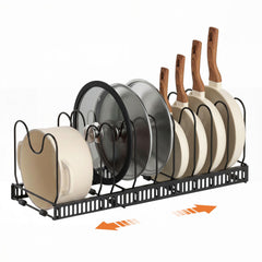 Artiss Expandable Pots and Pans Organizer Rack Cookware Holder Kitchen Cabinet Rack