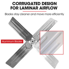 BAUMR-AG 42" 1067mm 660W Industrial Mobile Floor Drum Fan, Belt Drive, Tilting, Large, Commercial,  Heavy-duty Frame, EESS Certified