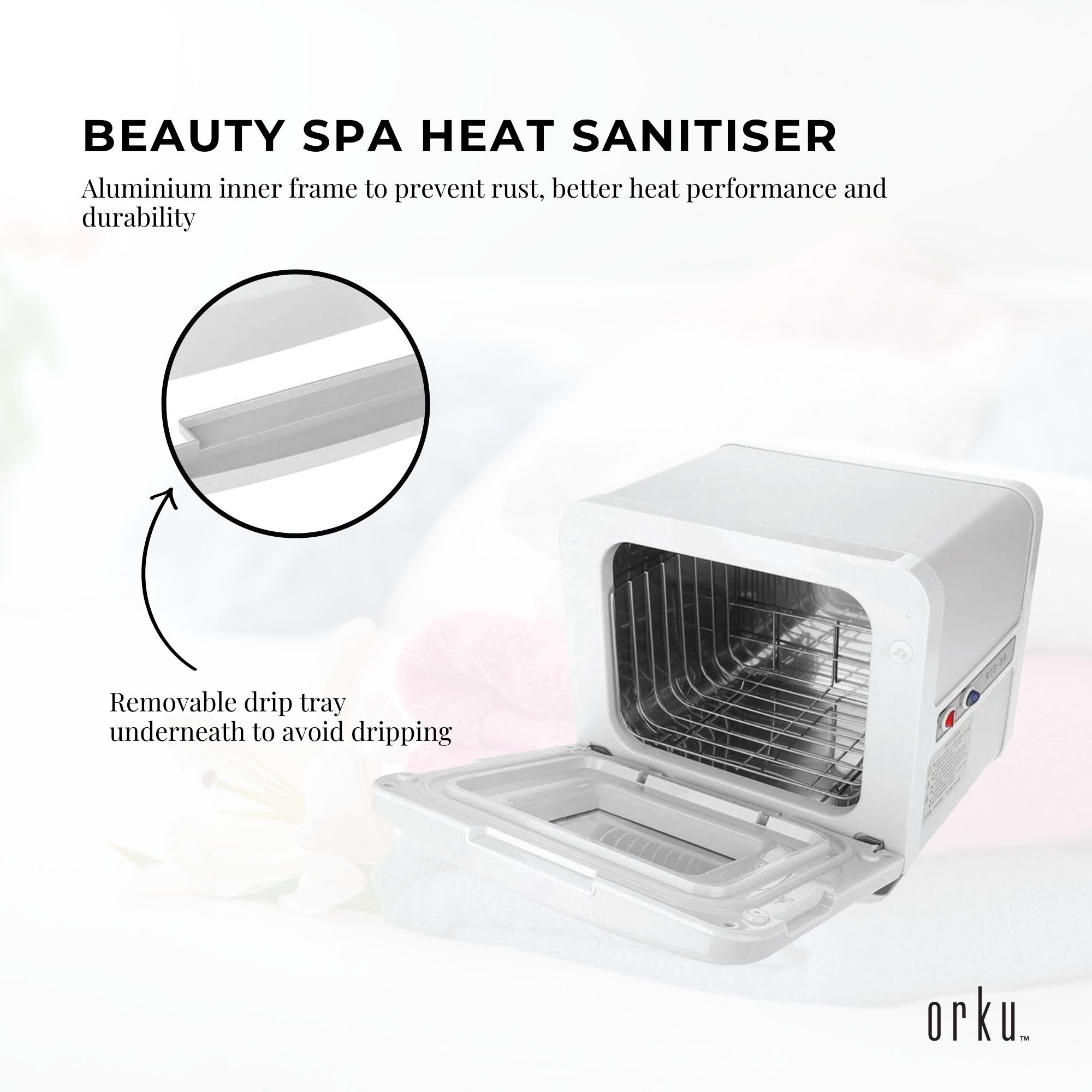 Orku 8L Electric Towel Warmer UV Cabinet Salon Spa White
