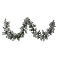 National Tree Company 274cm Pre Lit Snowy Stamford Spruce Battery Operated Christmas Garland w/LED Lights & Timer