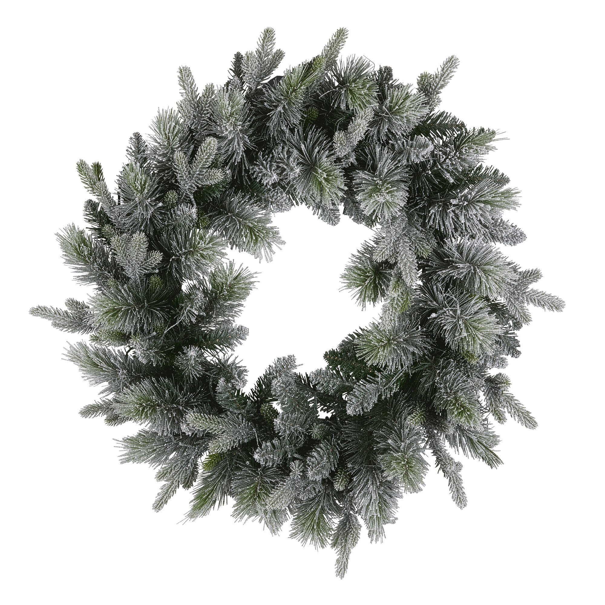 National Tree Company 76cm Pre Lit Snowy Stamford Spruce Battery Operated Christmas Wreath w/LED Lights & Timer