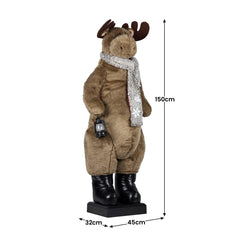 Christabelle 1.5m Musical LED Animated Christmas Moose Decoration Light-Up Lantern Ornament