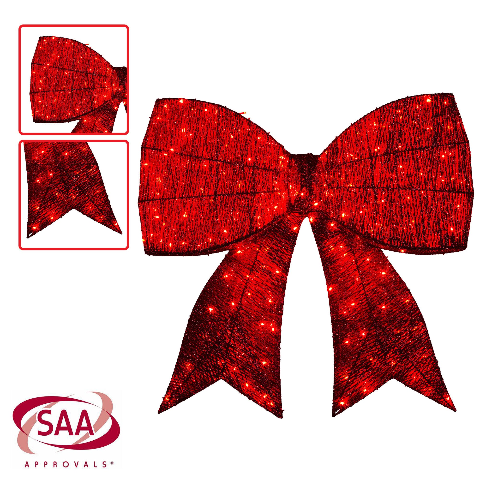 Christabelle 91cm Christmas Display Bow With Led And Twinkle Lights Festive Decoration