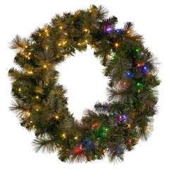 Christabelle 122cm Battery-operated Split Christmas Wreath Glittery Gold Pine