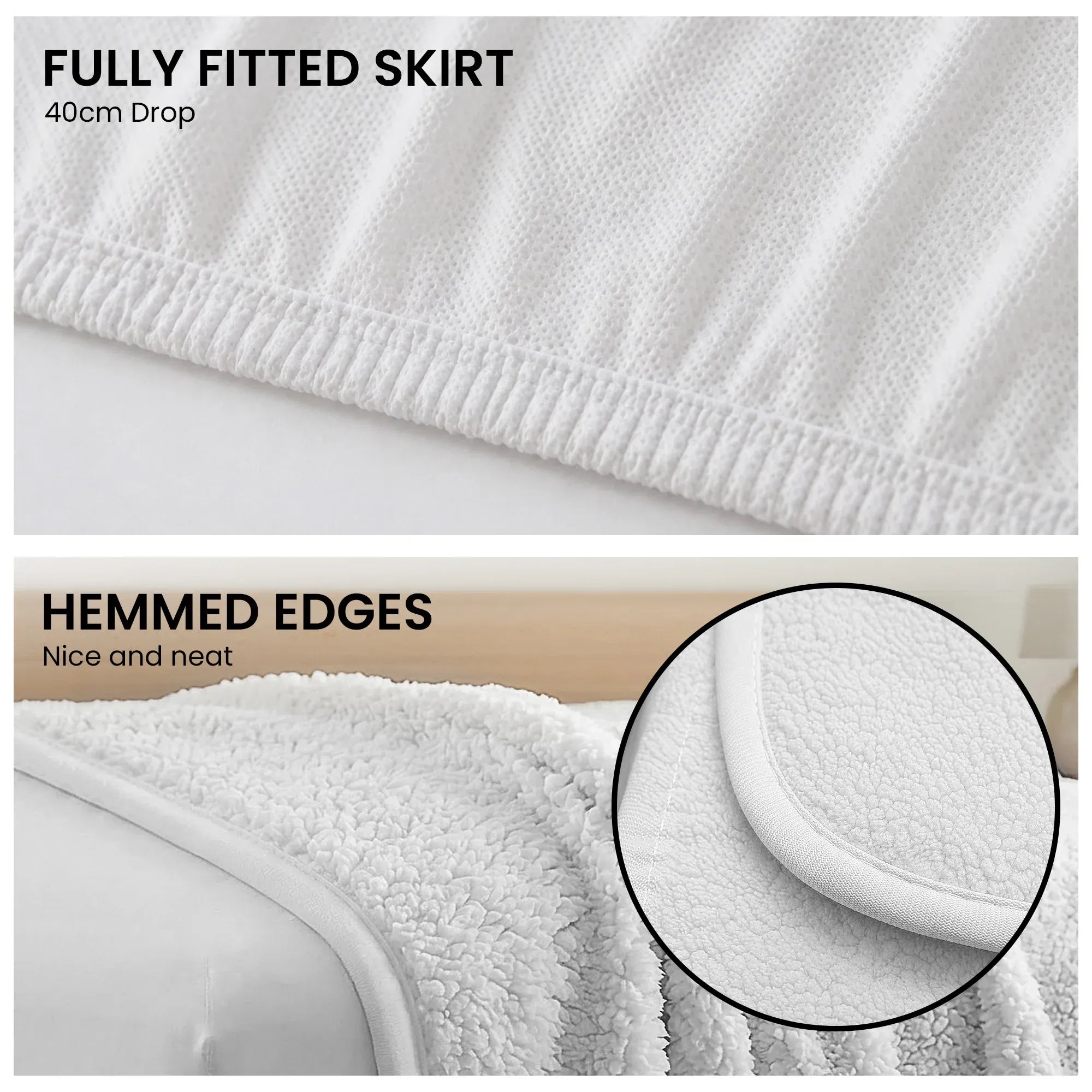 Laura Hill Queen Electric Heated Underlay Blanket Fleecy Fabric with Timer