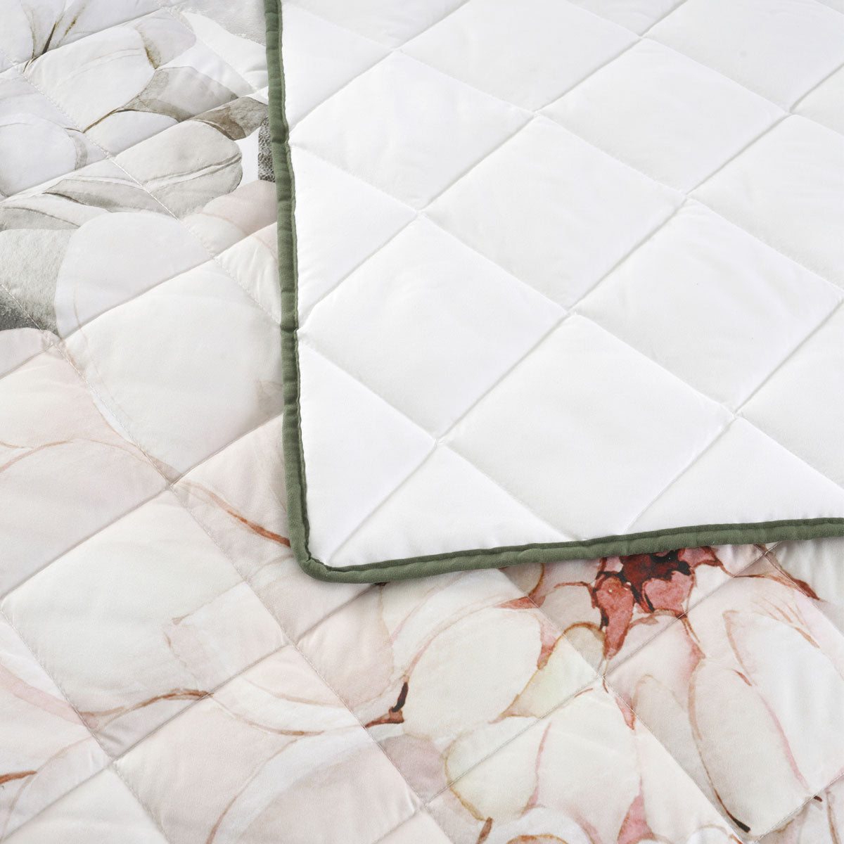 Bianca Giselle White Polyester Printed Floral Coverlet Free Delivery