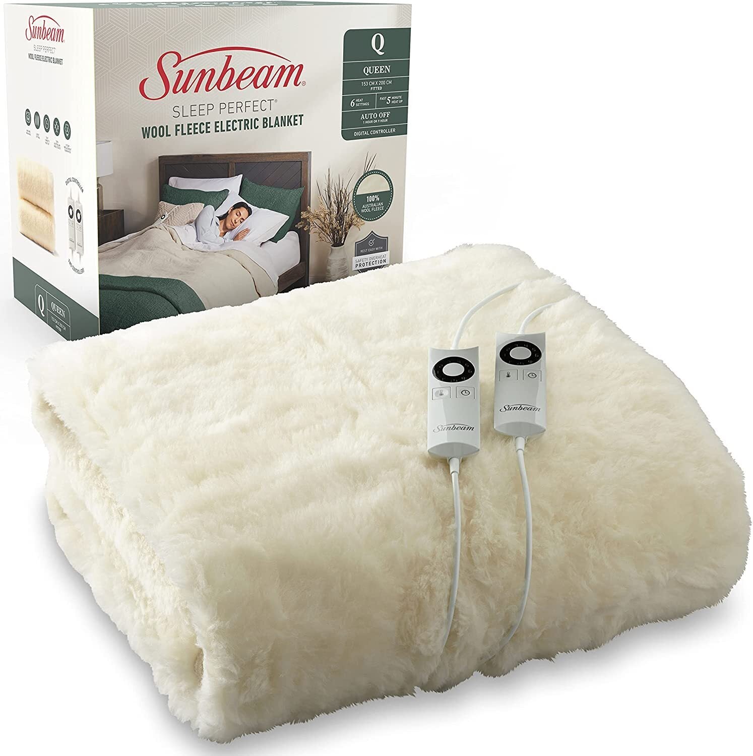 Sunbeam Sleep Wool Fleece Heated Soft Washable Free Delivery