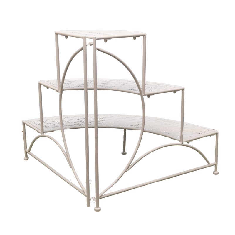 Riviera 3 Tier Round Fronted Corner Potplant Stand 60cm