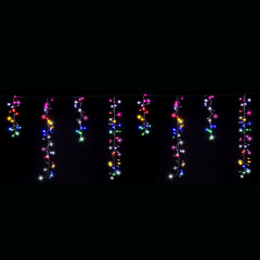 LED Dancing Cluster Icicles 9m Available in 2 Options - Multicolor (6 Colors)