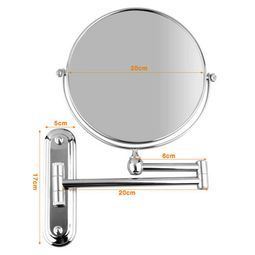 Extendable Wall-Mounted Makeup Mirror with 10× Magnification, Double-Sided - Free Delivery