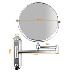Extendable Wall-Mounted Makeup Mirror with 10× Magnification, Double-Sided - Free Delivery