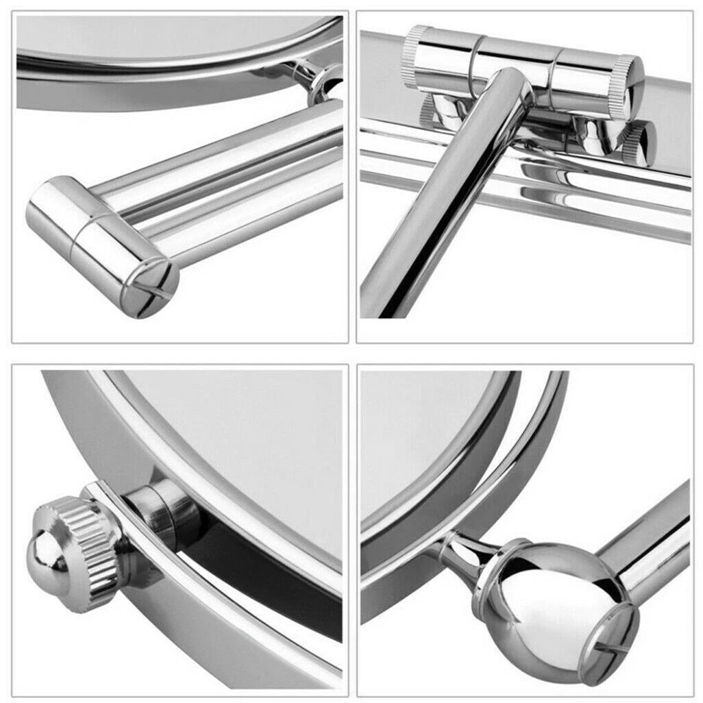 Extendable Wall-Mounted Makeup Mirror with 10× Magnification, Double-Sided - Free Delivery