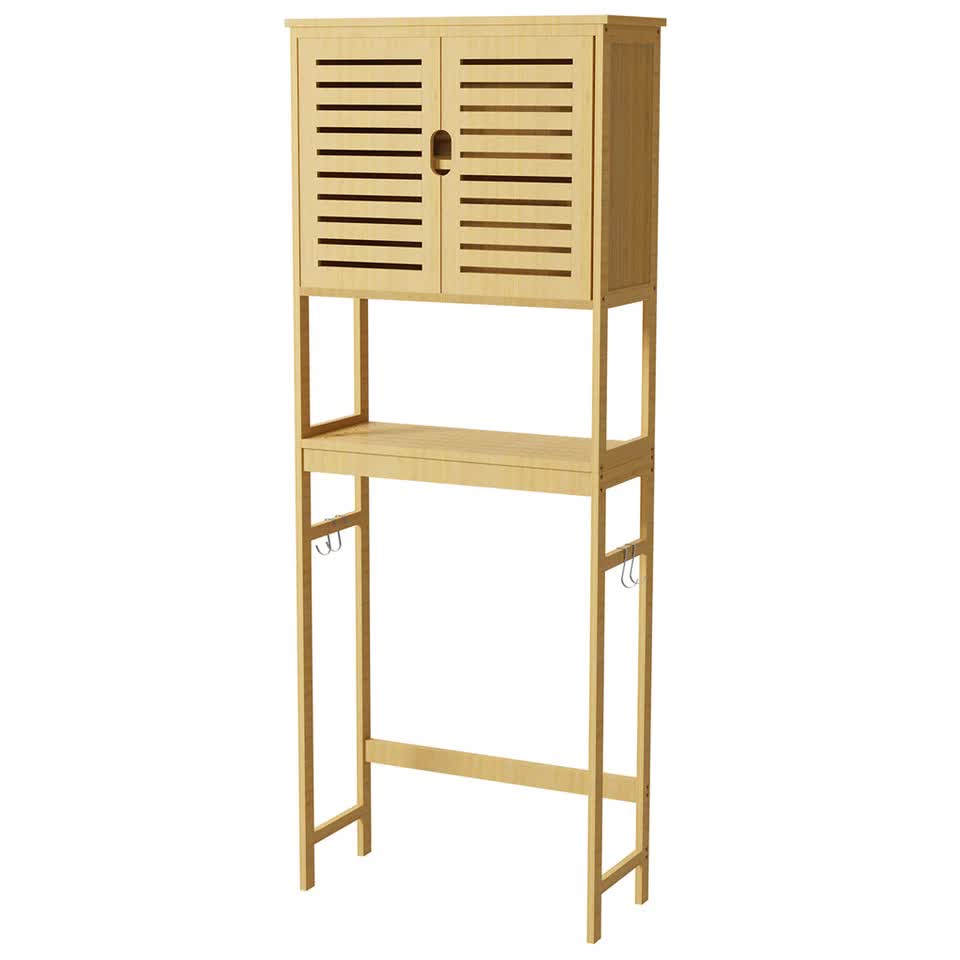 4-Tier Bamboo Bathroom Toilet Storage Rack - Free Delivery