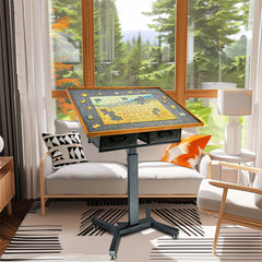 1500-Piece Jigsaw Puzzle Table with Storage Drawers, Adjustable Tilt and 360° Rotation - Free Delivery