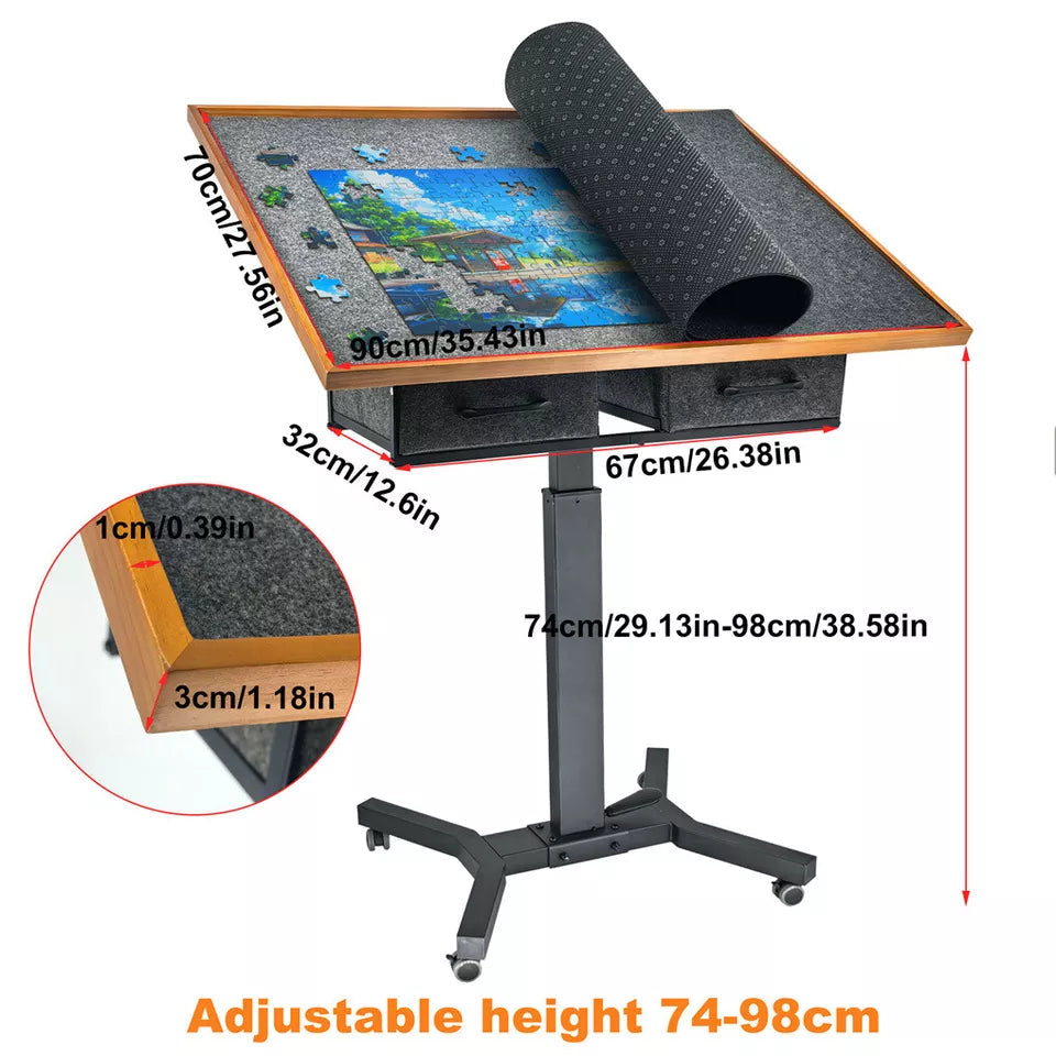 1500-Piece Jigsaw Puzzle Table with Storage Drawers, Adjustable Tilt and 360° Rotation - Free Delivery