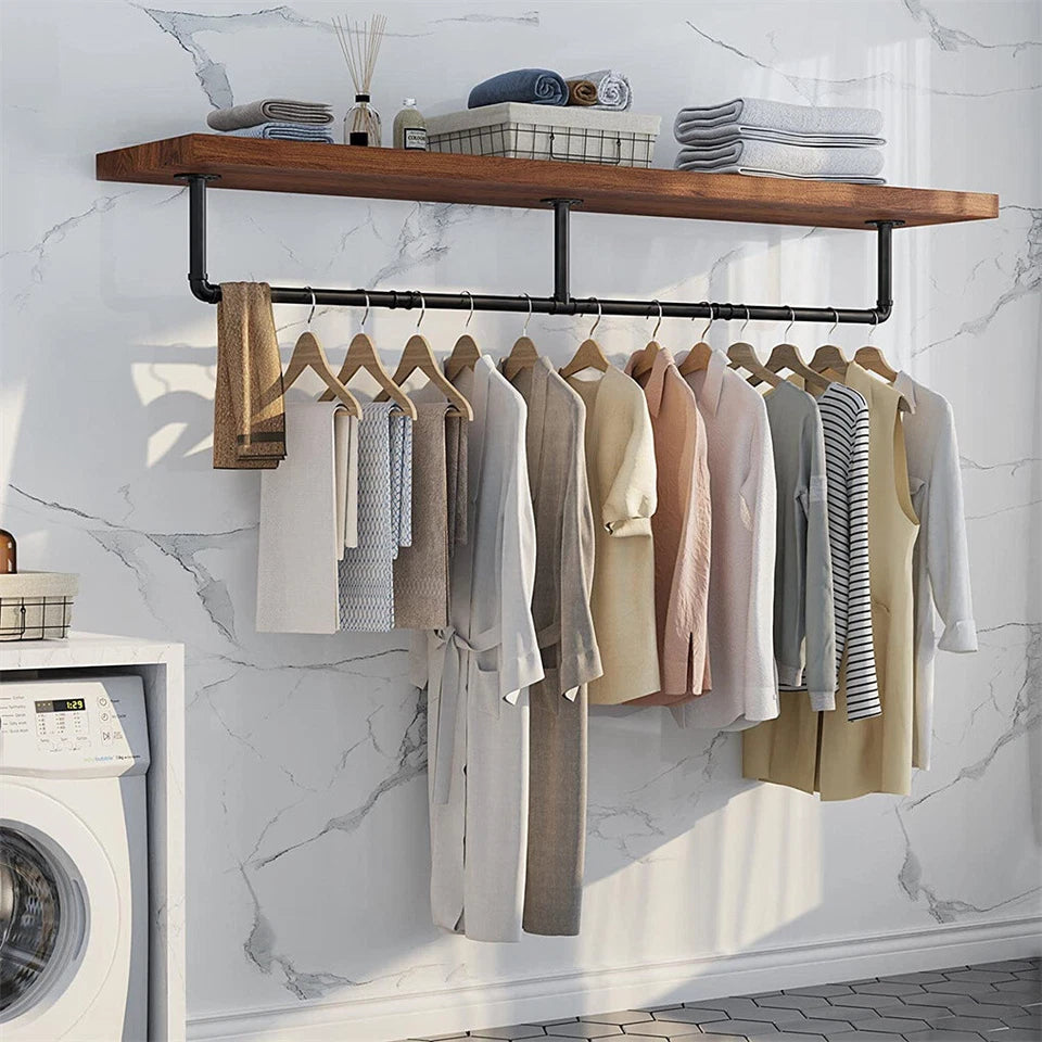 Adjustable Wall-Mounted Clothes Rack (90–180 cm) - Free Delivery