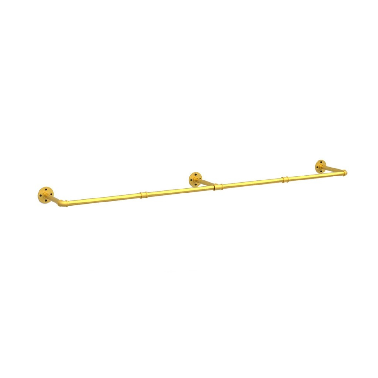 Vintage Gold Wall-Mounted Clothes Rack – Strong Metal Garment Hanging Rail - Free Delivery