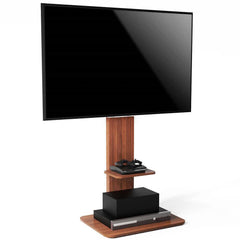 32"-65" Tv Floor Stand Adjustable Corner Tv Mount Bracket With Sturdy Wood Base - Free Delivery