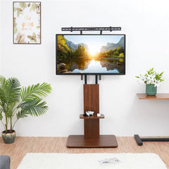 32"-65" Tv Floor Stand Adjustable Corner Tv Mount Bracket With Sturdy Wood Base - Free Delivery