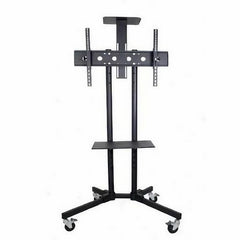 32-70" Rolling Tv Stand Mount W Dvd Storage Top Shelf Tv Bracket Trolley Casters