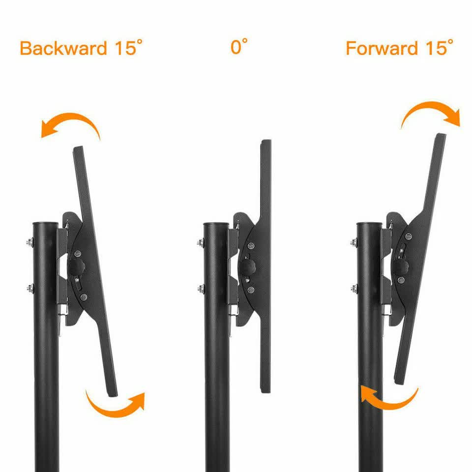 32-70" Rolling Tv Stand Mount W Dvd Storage Top Shelf Tv Bracket Trolley Casters
