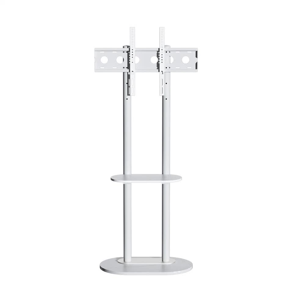 Minimalist Marble Textured Floor Tv Stand 40"-75" Strong Steel Tv Bracket Stable - Free Delivery