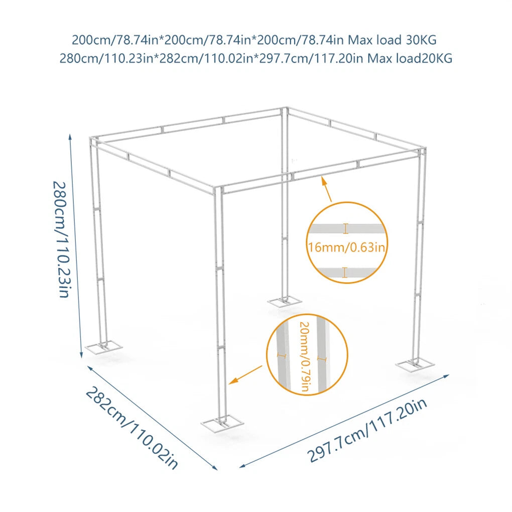 Heavy Duty 3×3 m Wedding Canopy Frame for Outdoor Chuppah and Mandap Setup - Free Delivery