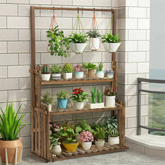 Heavy Duty Hanging Plant Stand with Multiple Pot Shelves - Free Delivery