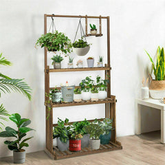 Heavy Duty Hanging Plant Stand with Multiple Pot Shelves - Free Delivery