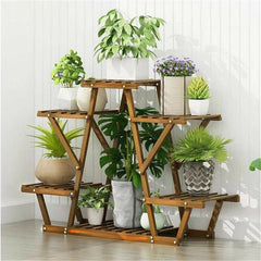 Upgraded Thick Wood Indoor Plant Stand with Flower Planter Shelves - Free Delivery