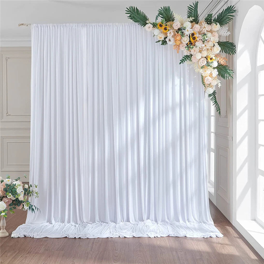 Large 3×3 m White Wedding Backdrop Curtains for Baby Shower and Birthday Decor - Free Delivery
