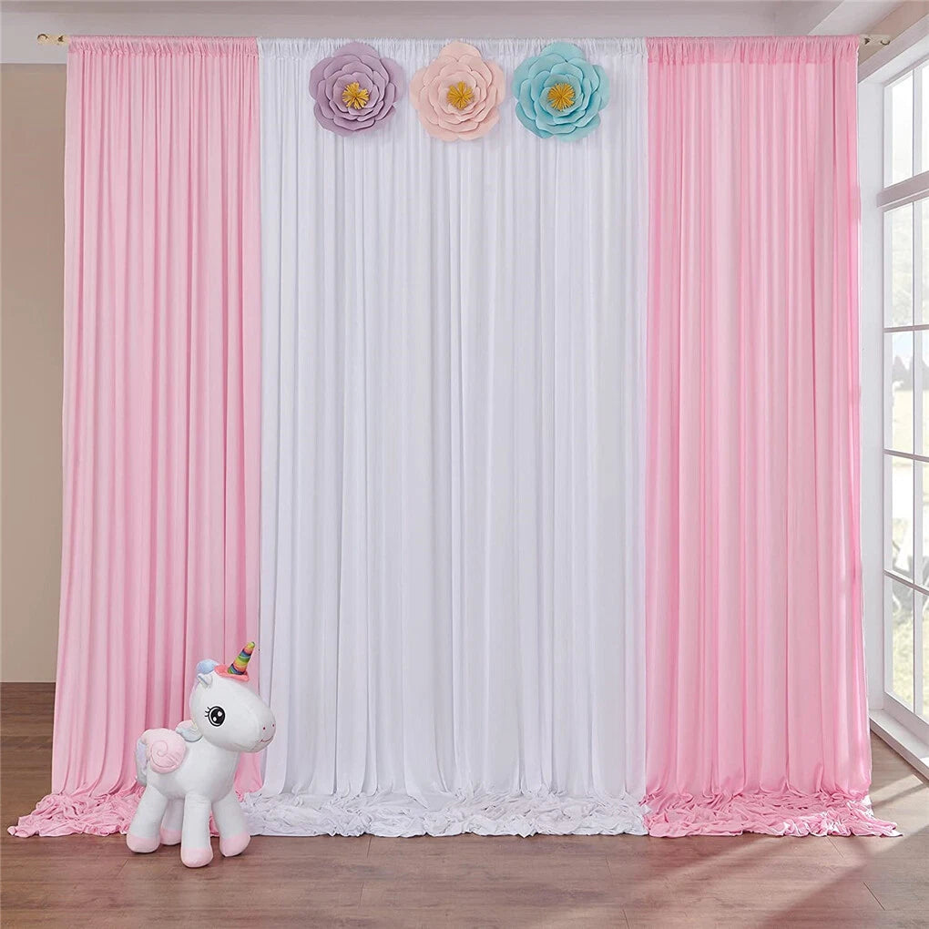 Large 3×3 m White Wedding Backdrop Curtains for Baby Shower and Birthday Decor - Free Delivery