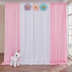 Large 3×3 m White Wedding Backdrop Curtains for Baby Shower and Birthday Decor - Free Delivery