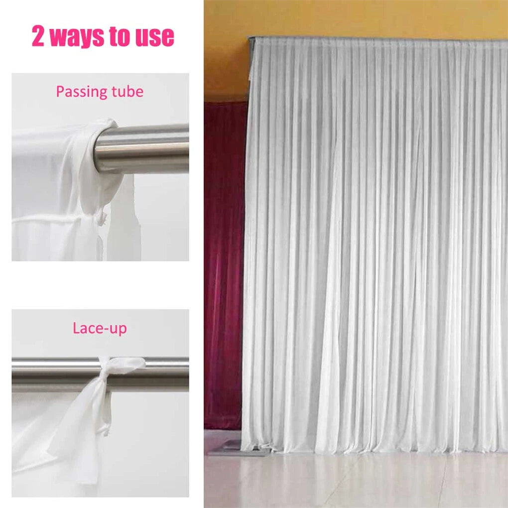 Large 3×3 m White Wedding Backdrop Curtains for Baby Shower and Birthday Decor - Free Delivery