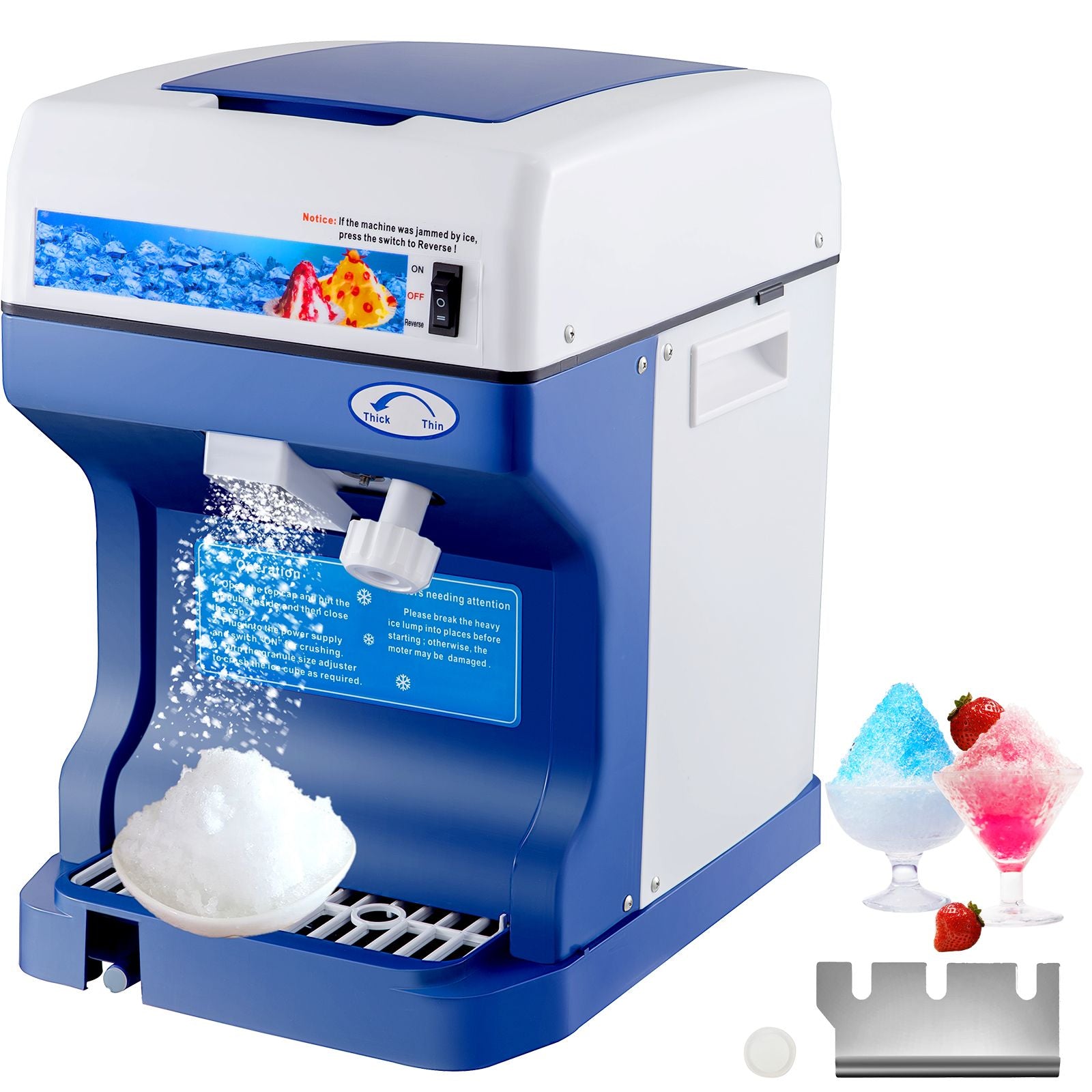 Ice Shaver 265LBS/Hour Snow Cone Frozen Ice Shaving Slushie Dessert Maker