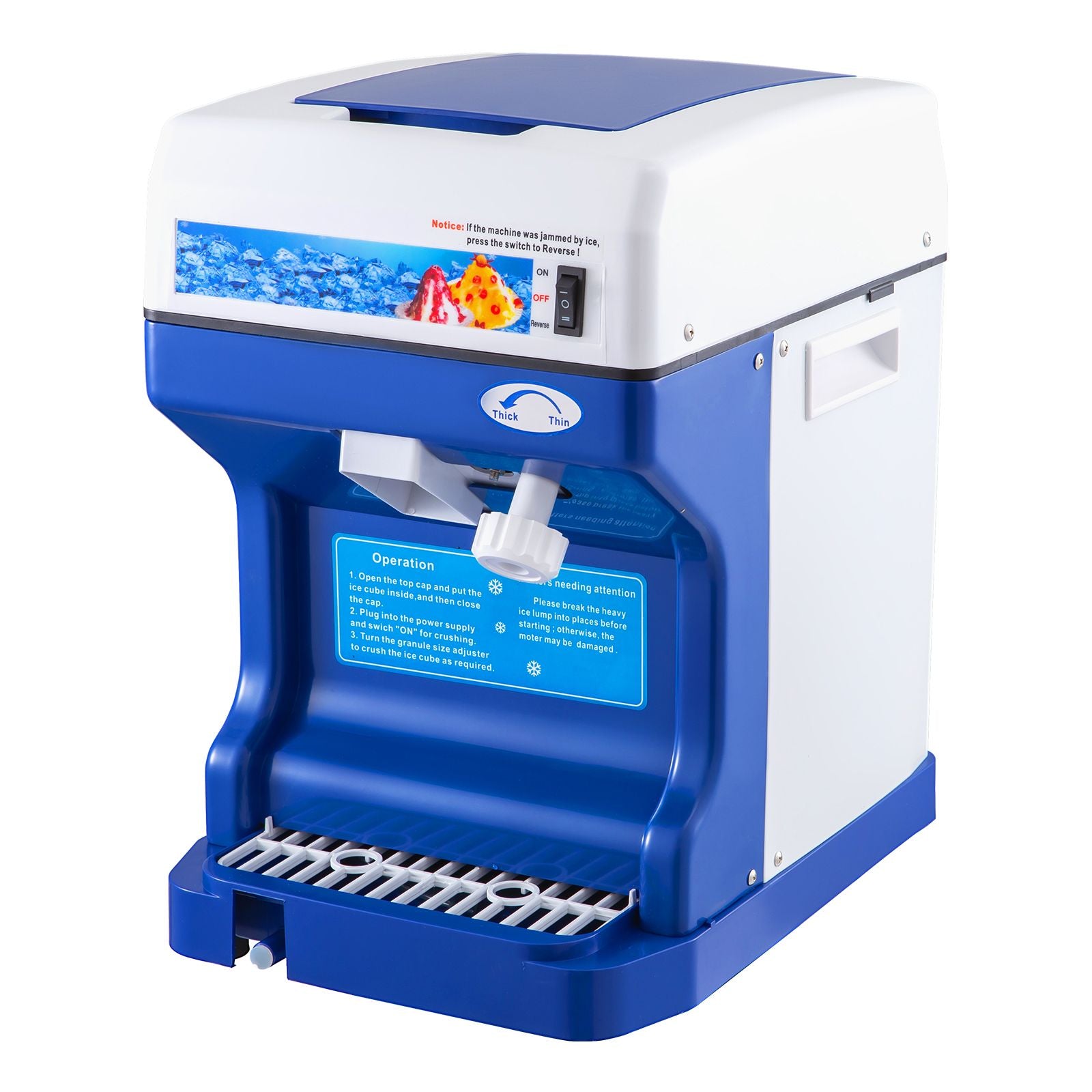 Ice Shaver 265LBS/Hour Snow Cone Frozen Ice Shaving Slushie Dessert Maker