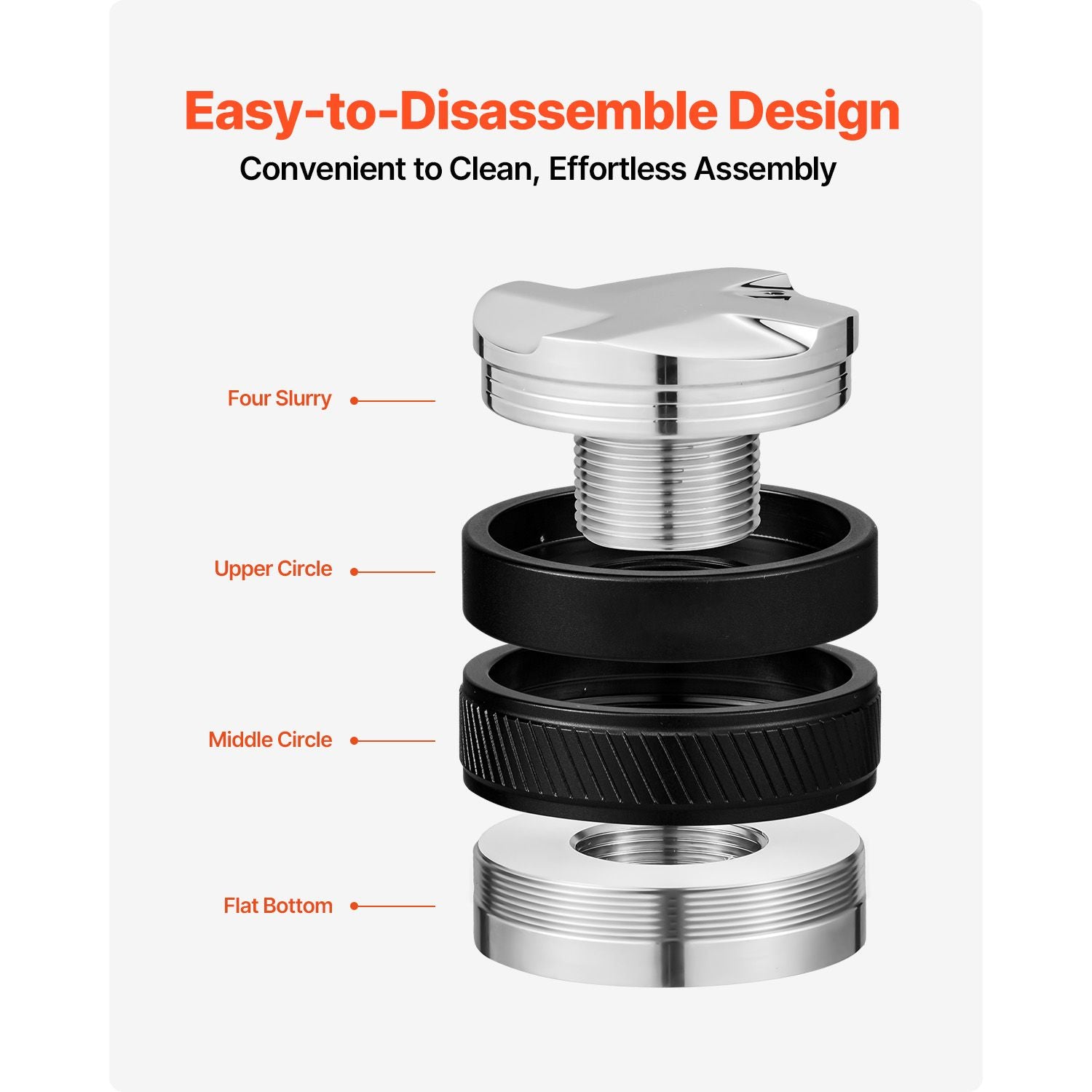 53mm Coffee Distributor 2-in-1 Adjustable Espresso Distributor for Home