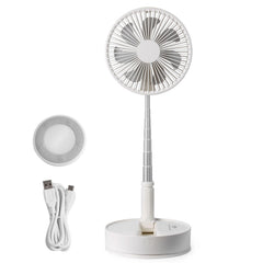 8 Inch Foldable Oscillating Standing Fan with Remote Control, 4 Speed Adjustable