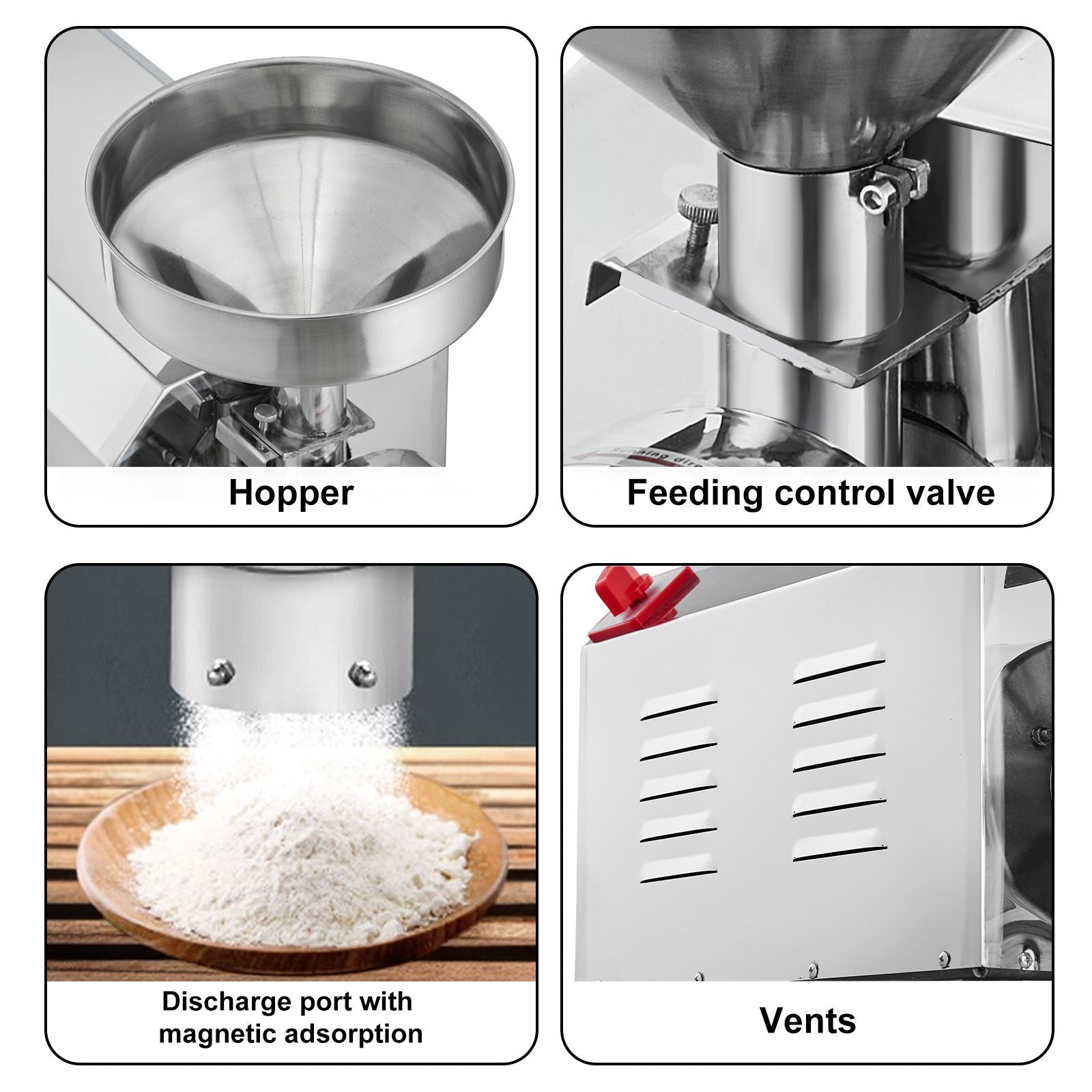 Grain Grind Mill Grain Grinding Machine 2200W Food Processing Machinery