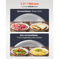 Meat Slicer 180W 190 mm Electric Deli Food Slicer for Meat Bread Cheese