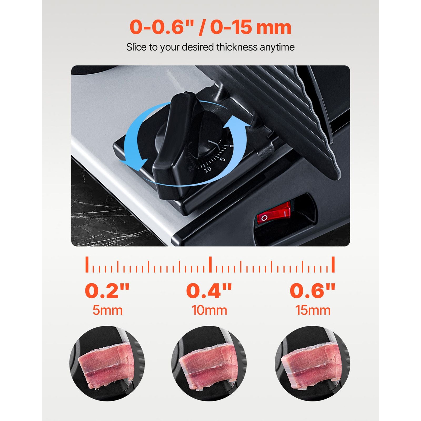 Meat Slicer 180W 190 mm Electric Deli Food Slicer for Meat Bread Cheese